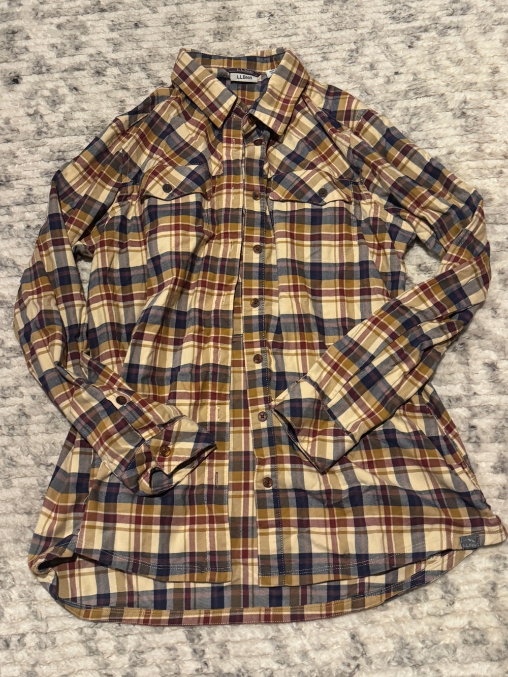 LL Bean Plaid Flannel Shirt Small